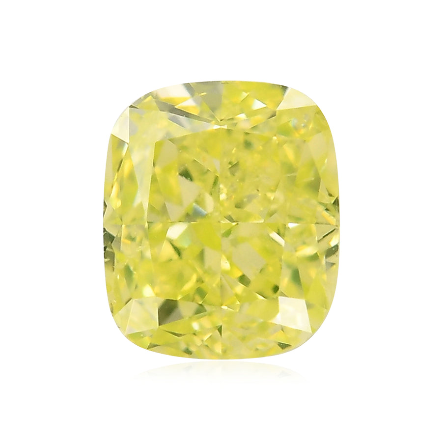 0.45 Carat Fancy Intense Yellow Green Cushion Diamond SI2 GIA