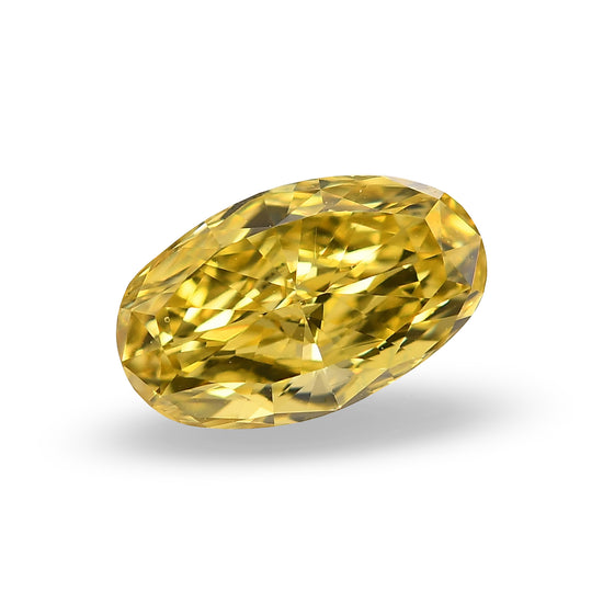 0.72 Carat Fancy Vivid Yellow Oval Diamond VVS1 GIA