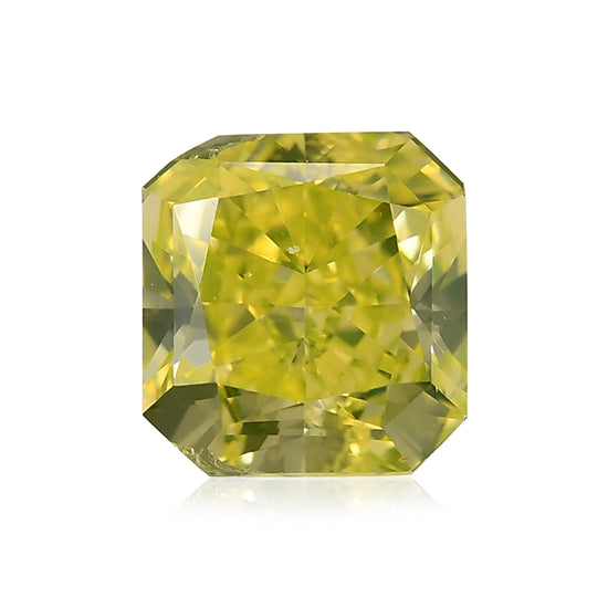 0.61 Carat Fancy Vivid Green Yellow Radiant Diamond VS2 GIA