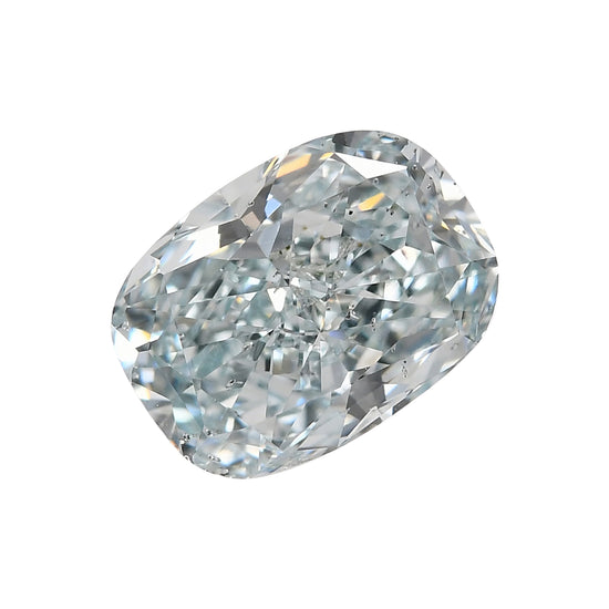 1.30 Carat Fancy Green Blue Cushion Diamond SI2 GIA