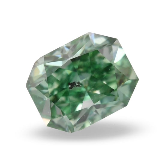 0.34 Carat Fancy Vivid Bluish Green Radiant Diamond SI2 GIA