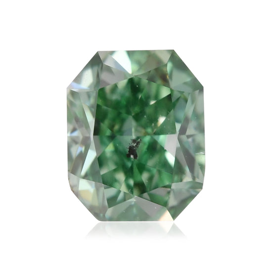 0.34 Karat Fancy Vivid Bluish Green Radiant Diamant SI2 GIA