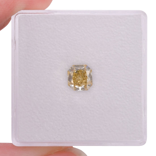 0.83 Carat Fancy Deep Brownish Yellow Radiant Diamond SI1 GIA