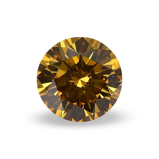 Diamante rotondo taglio brillante fantasia giallo-arancio intenso da 0,23 carati VVS2 GIA