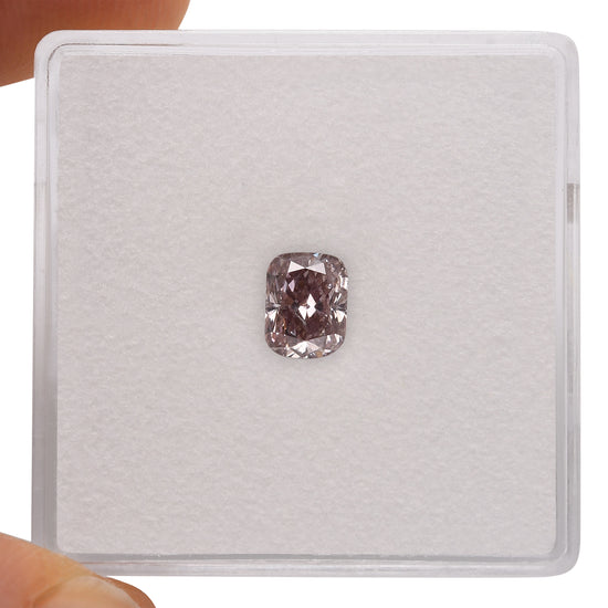 0.61 Carat Fancy Brownish Pink Cushion Diamond (I1) GIA