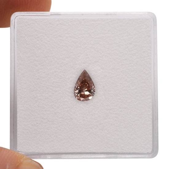 0.38 Carat Fancy Pink Brown Pear Diamond (SI1) GIA