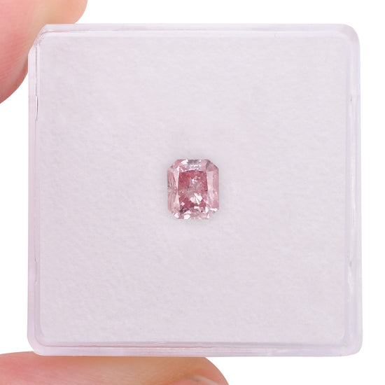 0.63 Carat Fancy Intense Pink Radiant Diamond (I1) GIA