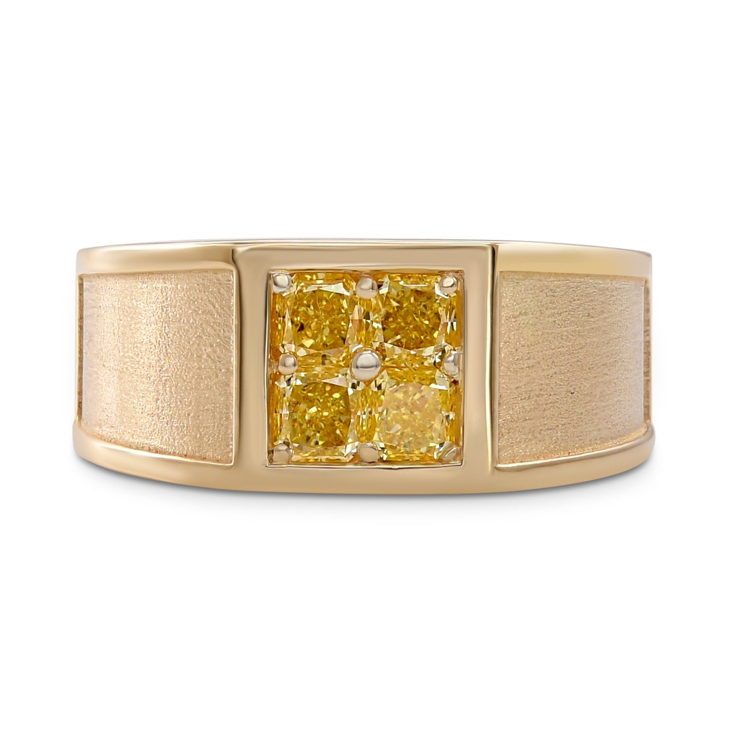 Fancy Yellow Radiant Diamond Men's Ring