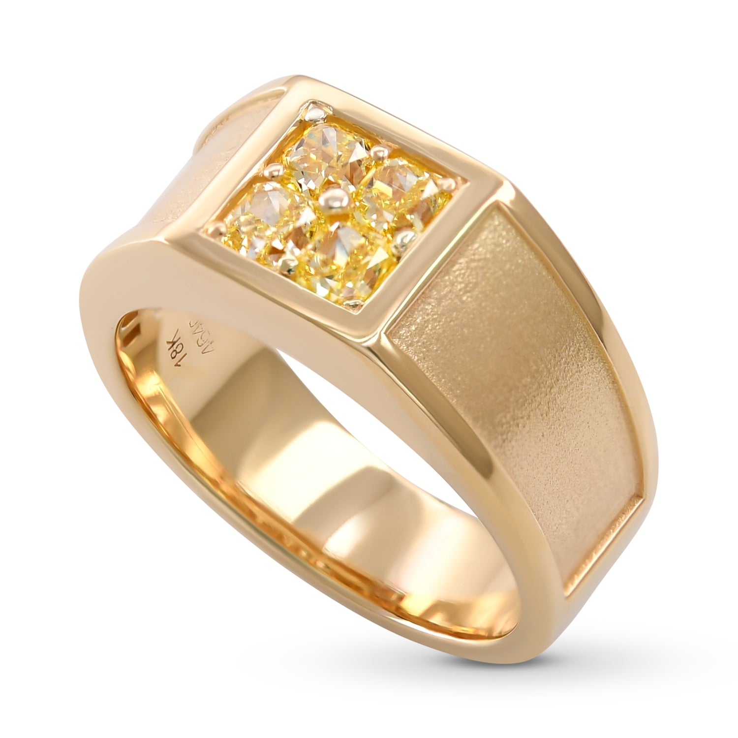 Fancy Yellow Radiant Diamond Men's Ring