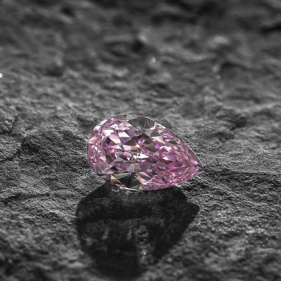 0.75 Carat Fancy Intense Purple Pink Pear Argyle Diamond SI2 GIA