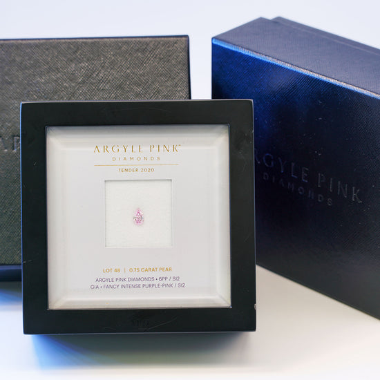 0.75 Carat Fancy Intense Purple Pink Pear Argyle Diamond SI2 GIA