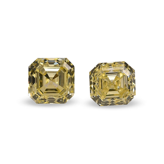 0.52 Carat Fancy Yellow Asscher Diamonds (VS2)