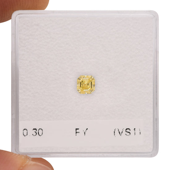 0.30 Carat Fancy Yellow Asscher Diamond (VS1)