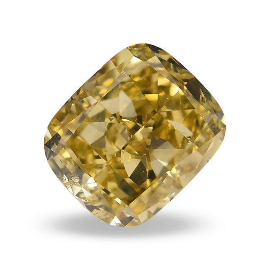 1.52 Carat Fancy Brownish Greenish Yellow Cushion Diamond SI1 GIA
