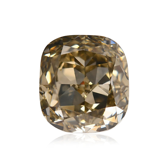 1.43 Carat Fancy Brown Greenish Yellow Cushion Diamond VS1 GIA
