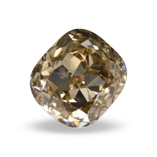 1.43 Carat Fancy Brown Greenish Yellow Cushion Diamond VS1 GIA