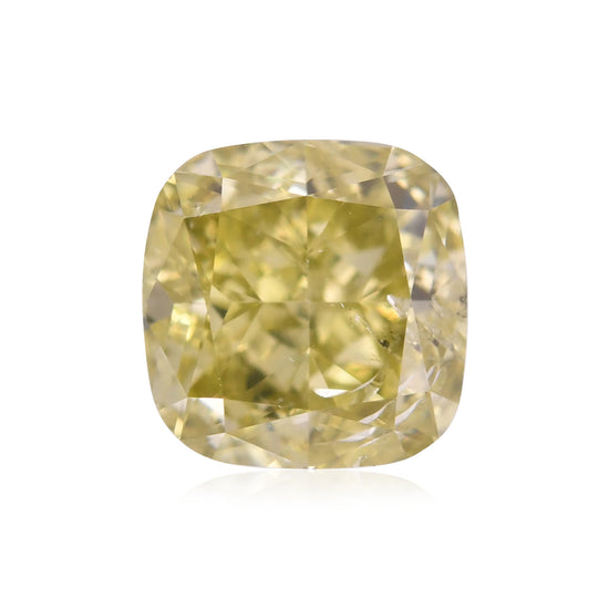 1.01 Carat Fancy Deep Green Yellow Cushion Diamond I1 GIA