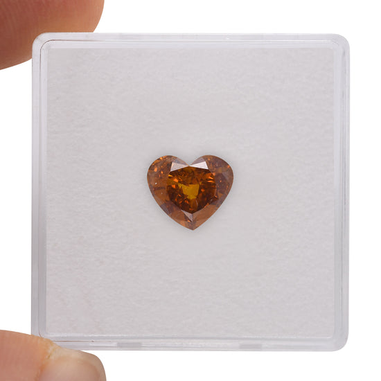 Diamante a CUORE Fancy Deep Yellowish Orange da 1,03 Carati SI2 GIA