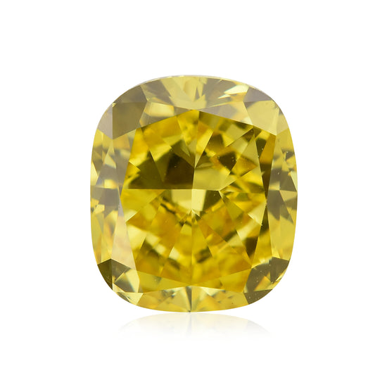 1.02 Carat Fancy Vivid Yellow Cushion Diamond VS1 GIA