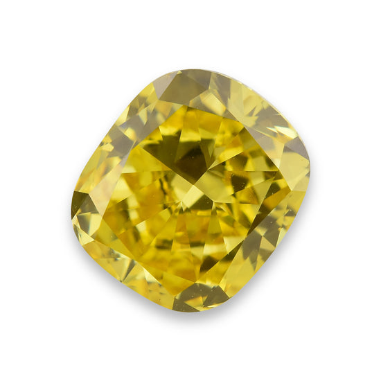 1.02 Carat Fancy Vivid Yellow Cushion Diamond VS1 GIA