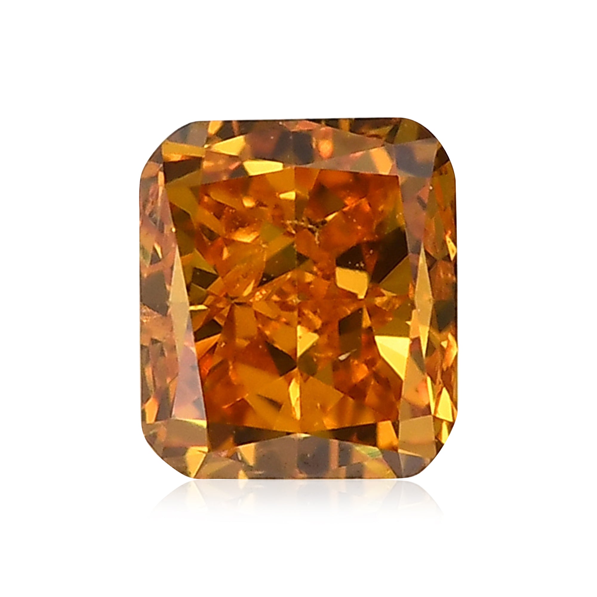 0.50 Carat Fancy Vivid Yellowish Orange Radiant Diamond (SI1) GIA