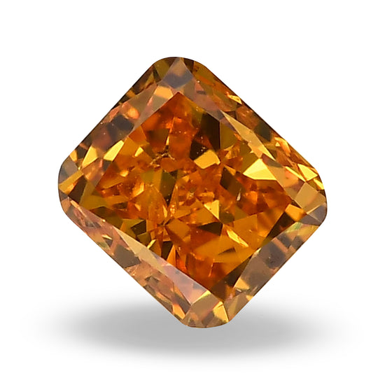 0.50 Carat Fancy Vivid Yellowish Orange Radiant Diamond (SI1) GIA