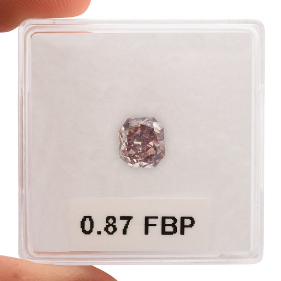 0.87 Carat Fancy Brownish Pink Radiant Diamond (I1) GIA