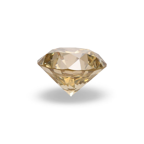 0.60 Carat Fancy Brown Greenish Yellow Round Brilliant Diamond (SI1)