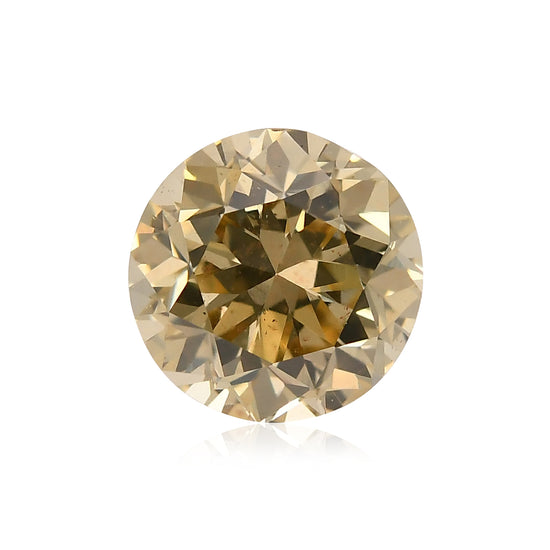 0.60 Carat Fancy Brown Greenish Yellow Round Brilliant Diamond (SI1)
