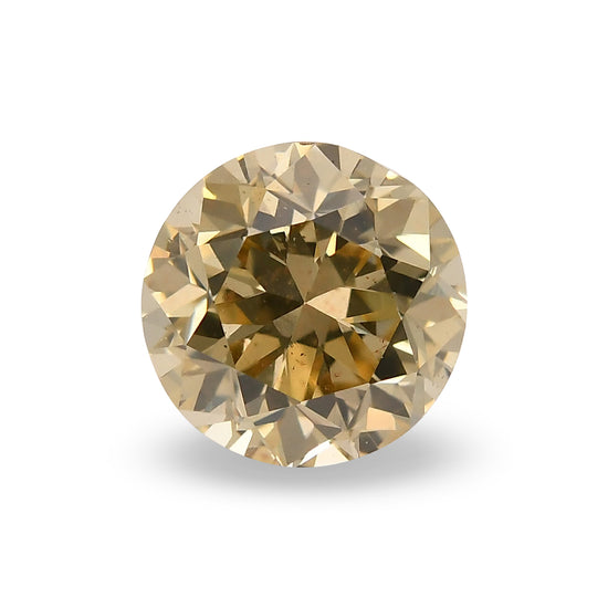 0.60 Carat Fancy Brown Greenish Yellow Round Brilliant Diamond (SI1)