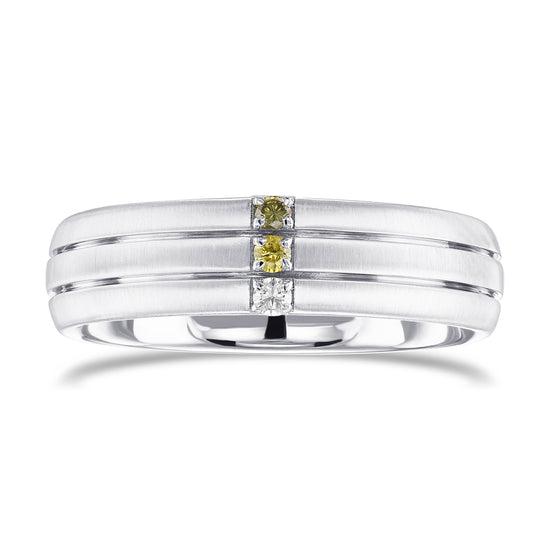 Herrenring mit farbigem Diamanten