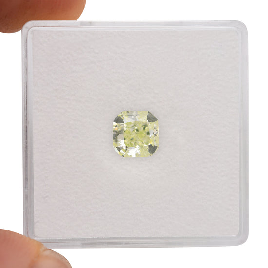 1.11 Carat Fancy Yellowish Green Radiant Diamond VS1 GIA