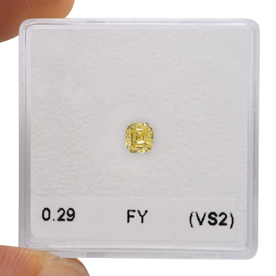 0.29 Carat Fancy Yellow Asscher Diamond (VS2)