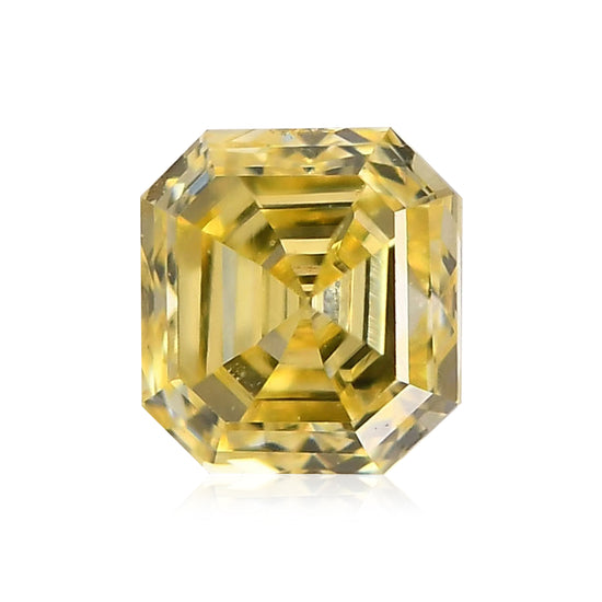 Diamante Asscher Fancy Intense Yellow da 0,26 carati (VS1)