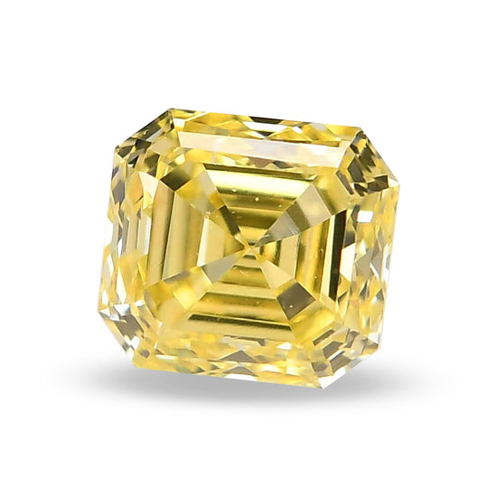 0.31 Carat Fancy Intense Yellow Asscher Diamond (VS1)