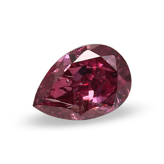 0.29 Carat Fancy Purplish Red Pear Diamond (I2) GIA