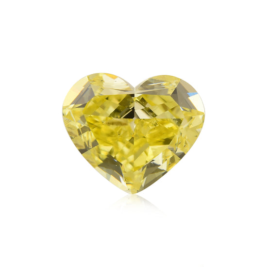 1.00 Carat Fancy Intense Yellow HEART Diamond SI2 GIA