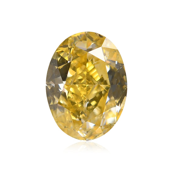 1.00 Carat Fancy Vivid Yellow Oval Diamond (SI2) GIA
