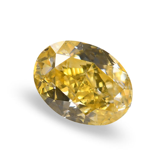 1.00 Carat Fancy Vivid Yellow Oval Diamond (SI2) GIA