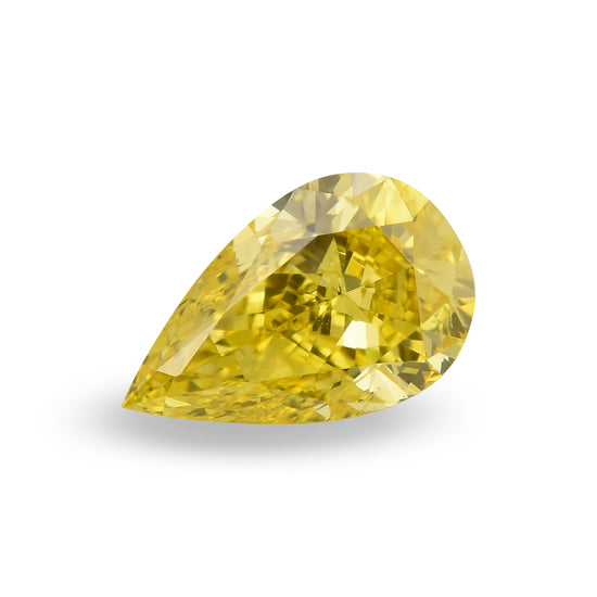 1.04 Carat Fancy Vivid Yellow Pear Diamond VS2 GIA