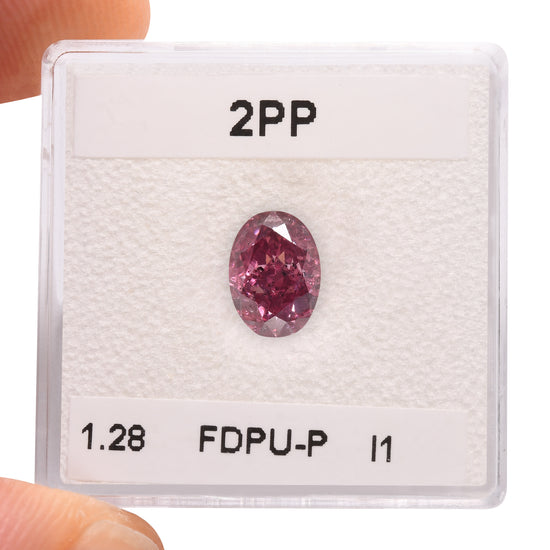1,28 Karat Fancy Deep Purplish Pink Oval-Diamant I1 GIA & ARGYLE