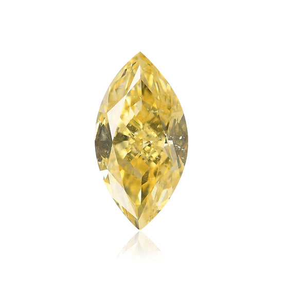 0.66 Carat Fancy Intense Yellow Marquise Diamond  GIA
