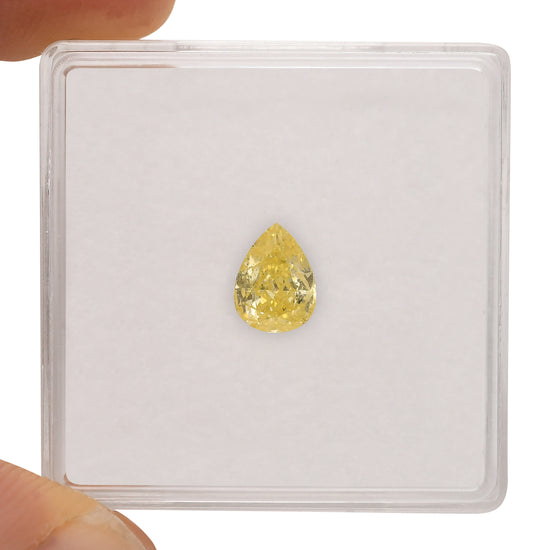 0.60 Carat Fancy Intense Yellow Pear Diamond  GIA