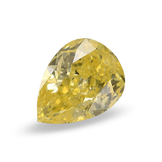 0.60 Carat Fancy Intense Yellow Pear Diamond  GIA