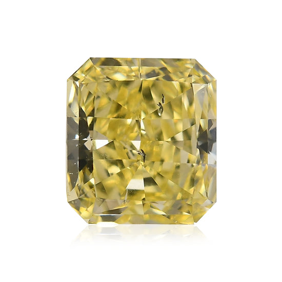 0.53 Carat Fancy Intense Yellow Radiant Diamond SI2 GIA