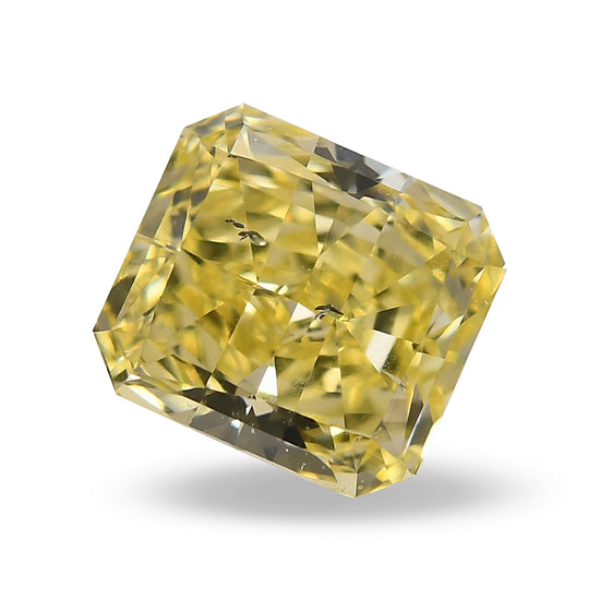 0.53 Carat Fancy Intense Yellow Radiant Diamond SI2 GIA