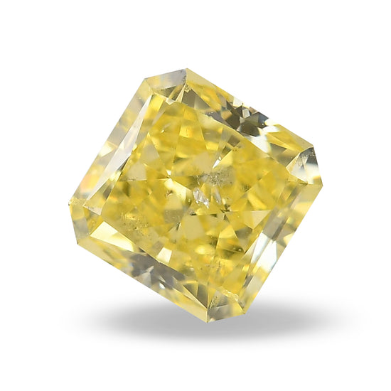 0.55 Carat Fancy Intense Yellow Radiant Diamond I1 GIA