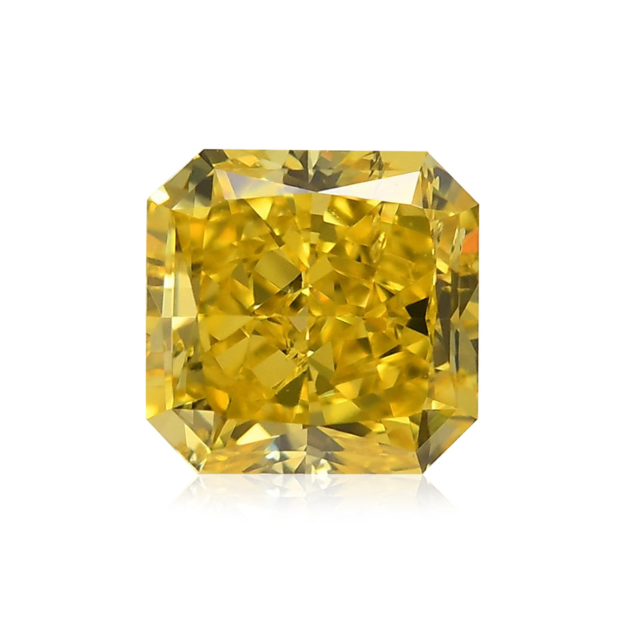 Diamante taglio Radiant GIA, Giallo Fancy Vivid, 0,77 carati, SI2
