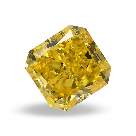 0.77 Carat Fancy Vivid Yellow Radiant Diamond SI2 GIA