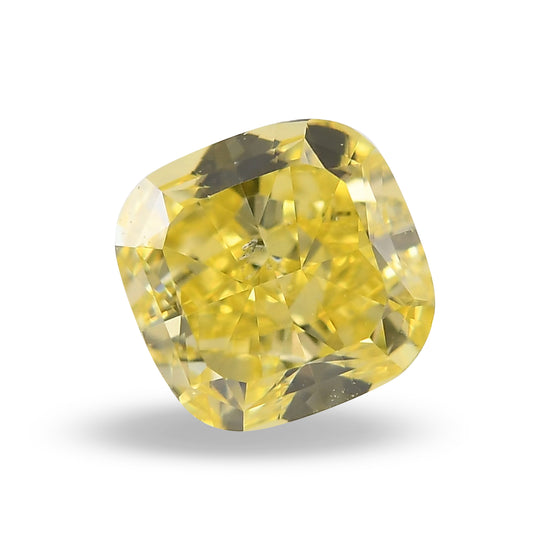 0.56 Carat Fancy Intense Yellow Cushion Diamond SI1 GIA
